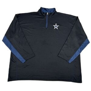 Dallas Cowboys Shirt Men's 4XL Black‎ Long Sleeve 1/4 Zip Pullover NFL
